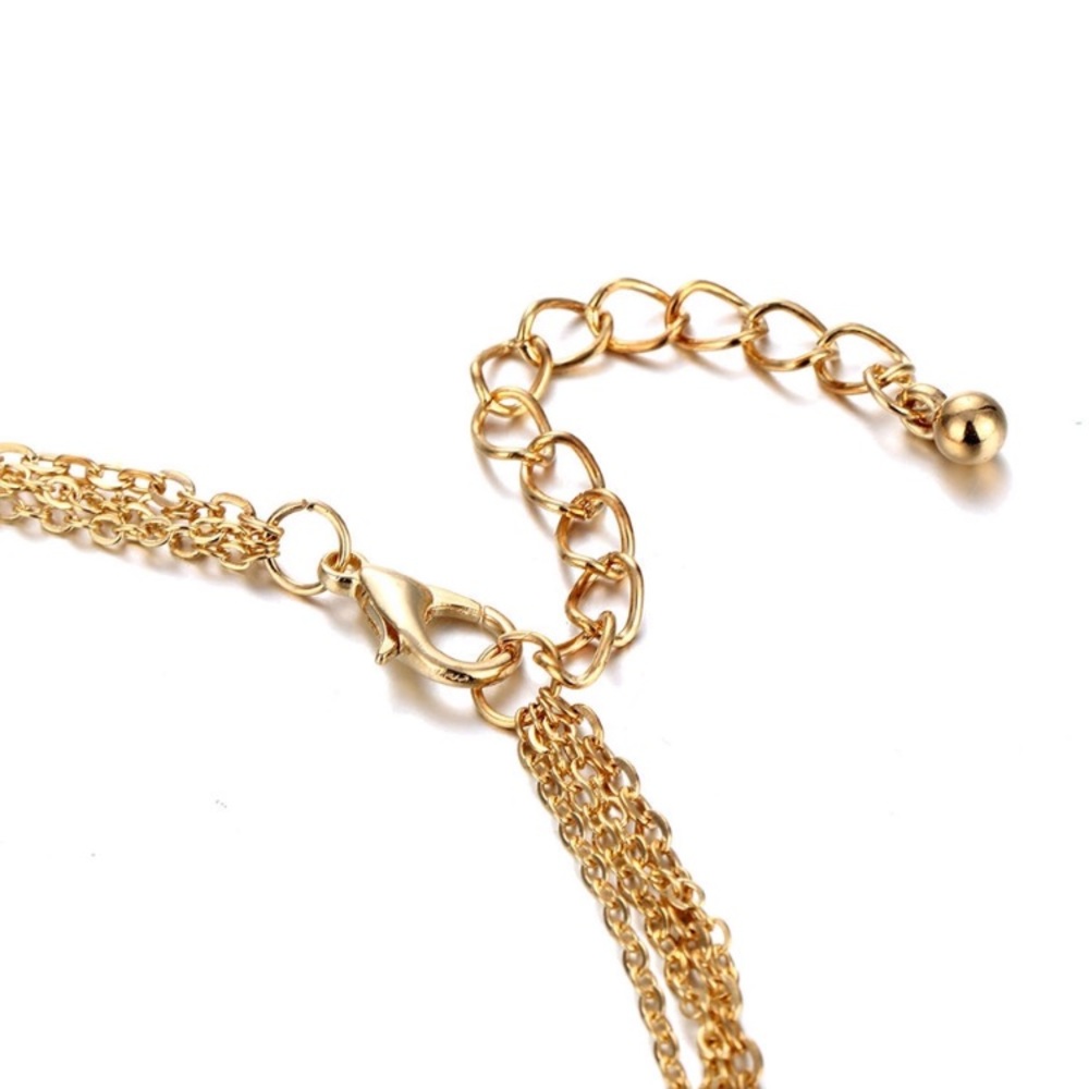 NEW GOLD Tone Triple Layer Necklace - Picture 4 of 4